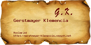 Gerstmayer Klemencia névjegykártya